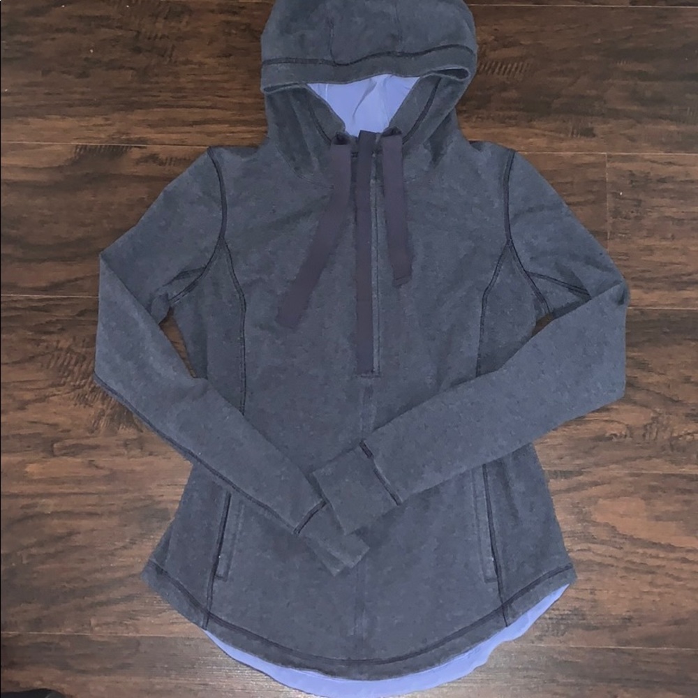 Lululemon 1/4-1/2 zip Pullover Hoodie Cadet Blue 12